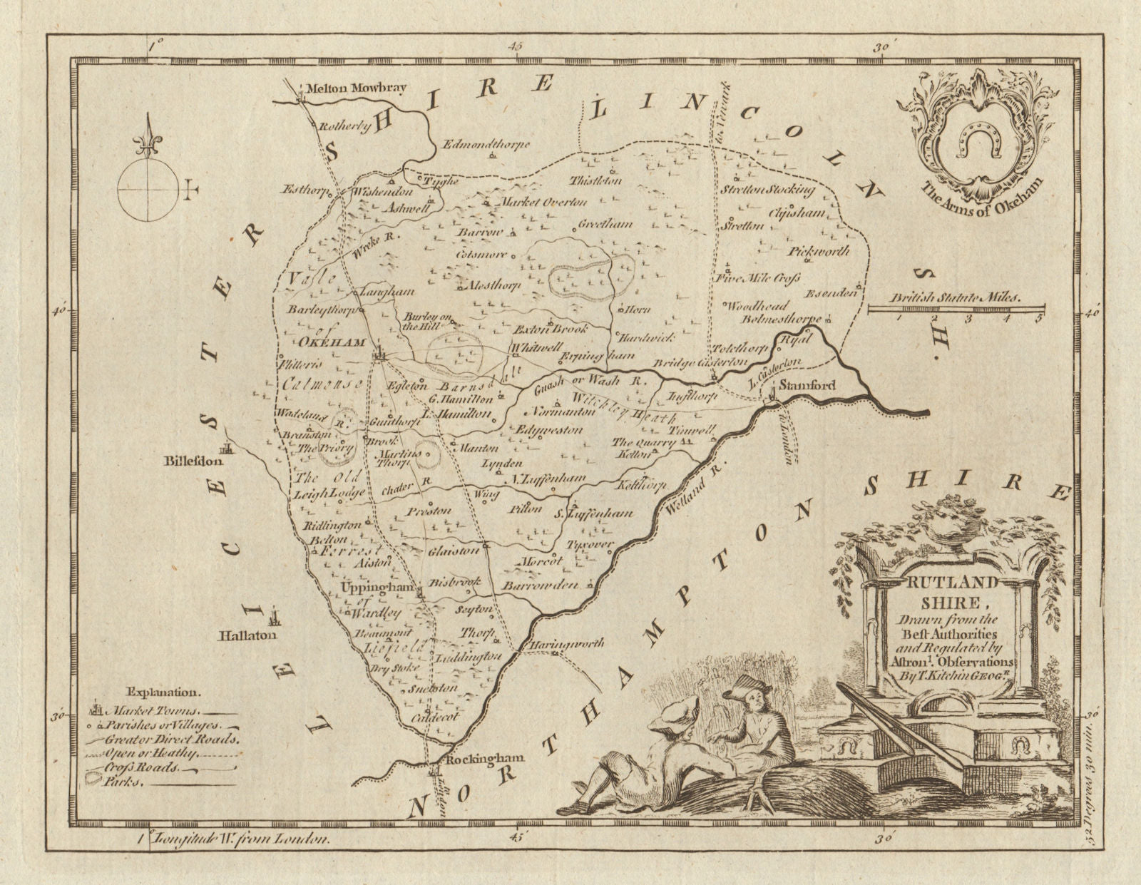 Rutland Shire drawn from the best Authorities… County map. KITCHIN 1763